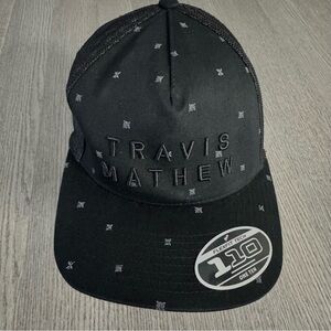 Travis Mathew Shipwreck Snapback Golf Hat Black FlexFit 110 Mesh Back New